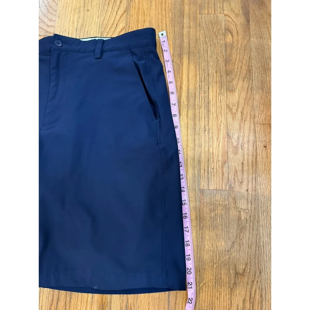 FootJoy FJ Mens 34 Golf Shorts Navy Blue Flat Front Performance Stretch Flaw
